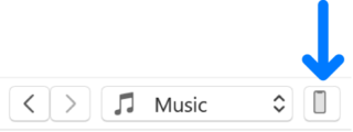 من iPhoneIslam.com، سهم أزرق يشير إلى زر الموسيقى على هاتف iPhone يعمل بنظام iOS 17.