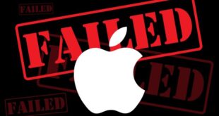 من iPhoneIslam.com، شعار أبل مُميز بطوابع 'فشل' متعدد الألوان الأحمر