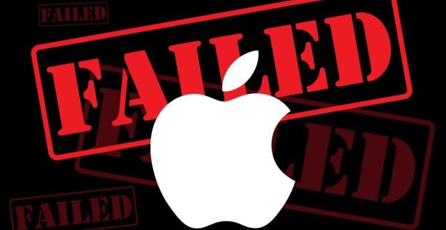 من iPhoneIslam.com، شعار أبل مُميز بطوابع 'فشل' متعدد الألوان الأحمر