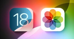 من iPhoneIslam.com، رسم توضيحي يصور أيقونات iOS 18 وتطبيق الصور. وتتميز أيقونة iOS 18 بالرقم "18" بخلفية زرقاء منمقة، بينما تظهر أيقونة تطبيق الصور بتصميم متعدد الألوان على شكل زهرة مع تفاصيل دقيقة.