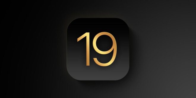 من iPhoneIslam.com، أيقونة مربعة سوداء تحمل الرقم "19" بأحرف ذهبية عريضة على خلفية متدرجة داكنة، تذكرنا بشكل خفي بعناوين الأخبار.